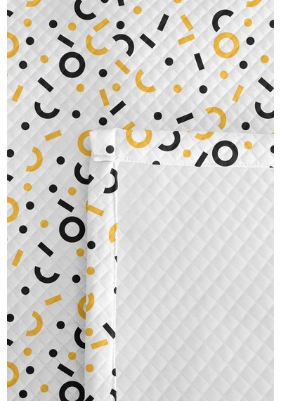 Sarı Geometrik Modern Genç Odası Tek Kişilik Pike Takımı-siyah Beyaz 160x220cm Kapitone Yatak Örtüsü Kırmızı