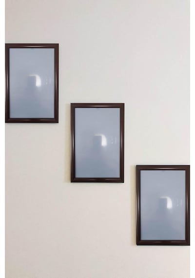 Şık Tasarımlı Kahverengi Üçlü Set Polimer Resim Çerçevesi 21x30-3 Adet