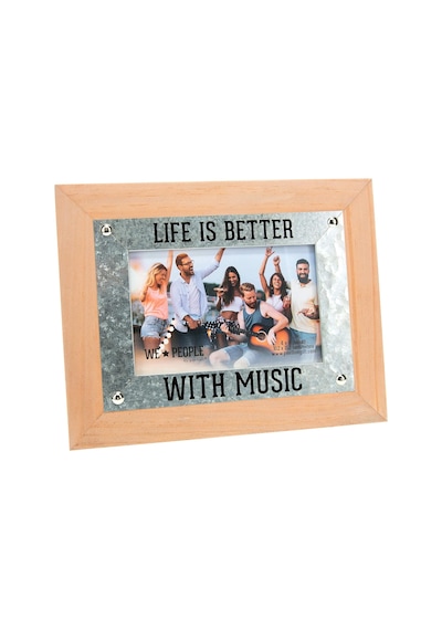 Pavilion Gift Company 67724 Life İs Better Music People 4 X 6 Mdf Şövale Arka Duvara Asılan Resim Çerçevesi, Kahverengi