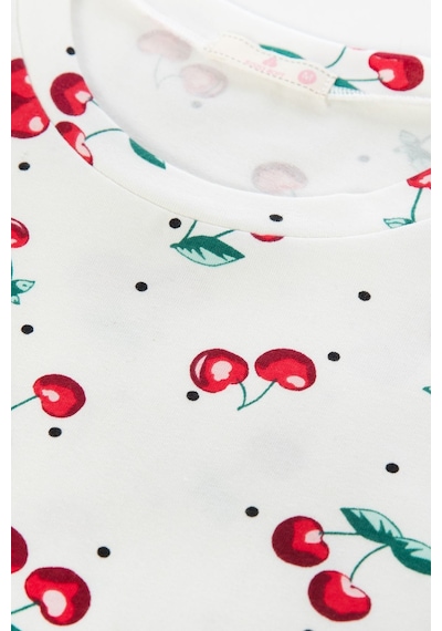 Kadın Kiraz Desenli Kısa Kollu Şortlu Pijama Takımı Ko7201ş-1 Çok Renkli