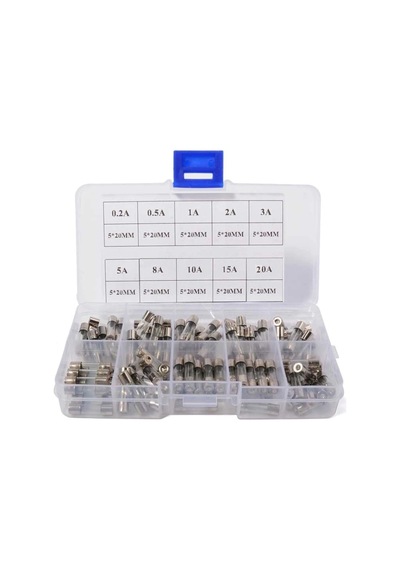 100 Adet 5X20Mm Tüp Sigorta - Cam Sigorta Seti - Kutulu