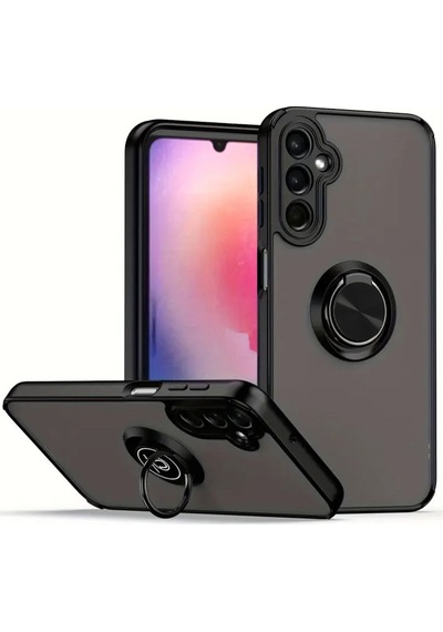 Samsung Uyumlu Galaxy A26 Uyumlu Kılıf Montreal Yüzüklü Silikon Kapak - Siyah