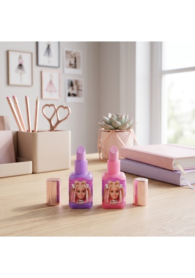 Bakgelal Lisanslı Barbie Ruj Tasarımlı Silgi Ve Kalemtıraş 2 Si 1 Arada Kırtasiye Ürünü - 9042173922797