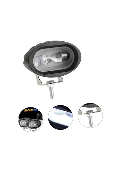 Led Spot Işık Ve Beyaz Projektör Lens Çakarlı Oval Çift Gözlü Led Off Road Lamba Motosiklet Ve İş Makinesi Projektörü 12v-85v