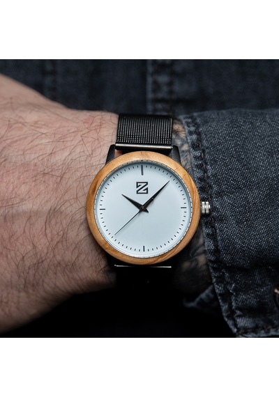 Zebrino Zbr-al-wh Alloy Wood White Ahşap Erkek Kol Saati 34 Mm