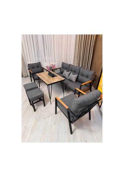 Houseart Lale Balkon, Bahçe - Cafe , Teras , Metal Kanepe Koltuk Takımı ,çay Seti 3+1+1+ 2 Puf Yemek Masası Gri Houseart Lale Balkon, Bahçe - Cafe , Teras , Metal Kanepe Koltuk Takımı ,çay Seti 3+1+1+ 2 Puf Yemek Masası Gri