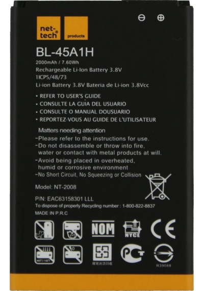 LG Uyumlu K10 için Nettech Nt-32445 2000 Mah Batarya