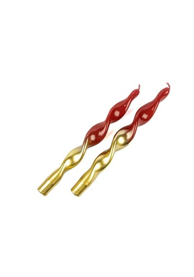Mikasa Moor Gold Kırmızı 2'li Mum 25cm Altın - Kırmızı
