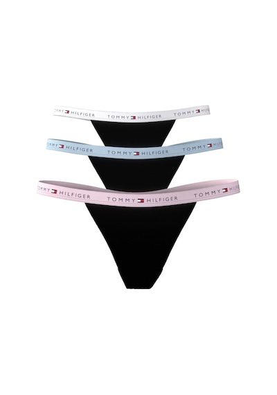 Tommy Hilfiger Kadın 3'lü Tanga Seti Soluk Pembe/keepsake Mavisi/beyaz-16024 Siyah