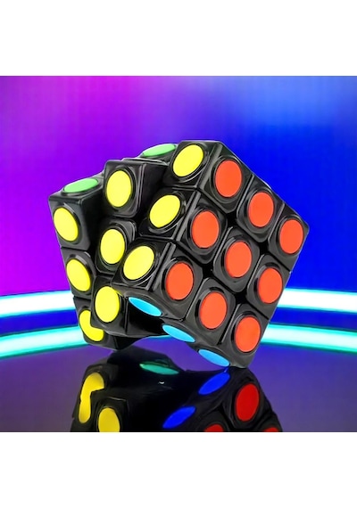 Fosforlu 3x3 Magıc Cube 3x3 Zeka Küpü 3x3 Yeni Nesil Akıl Oyunları Yuvarlak Desenli Karne Hediyesi
