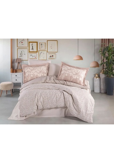 Hobby Çift Kişilik Poplin Nevresim Velura Latte Çok Renkli