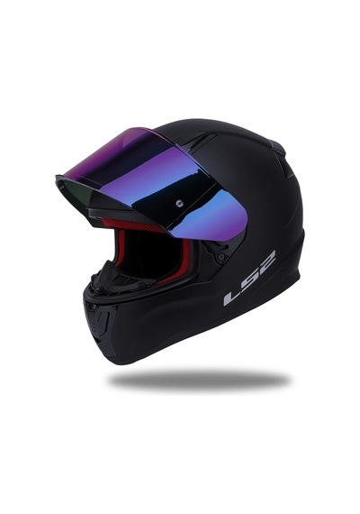 LS2 Rapıd 2 Mat Siyah Kapalı Motosiklet Kaskı Gökkuşağı Camlı