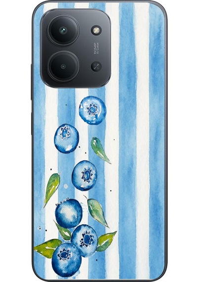 Redmi 15c Uyumlu Yaban Mersinleri Baskılı Silikon Kılıf Renkli