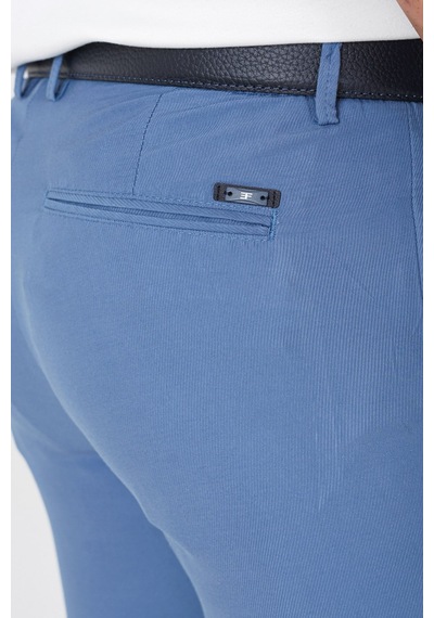 Comfort Fit Yan Cepli Pamuklu İndigo Pantolon P 1225