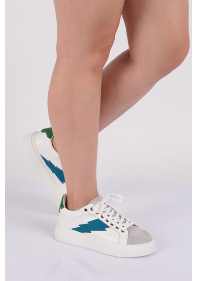Dgn 1002 Kadin Sneaker 1002-2007-R8073 Beyaz - Mavi