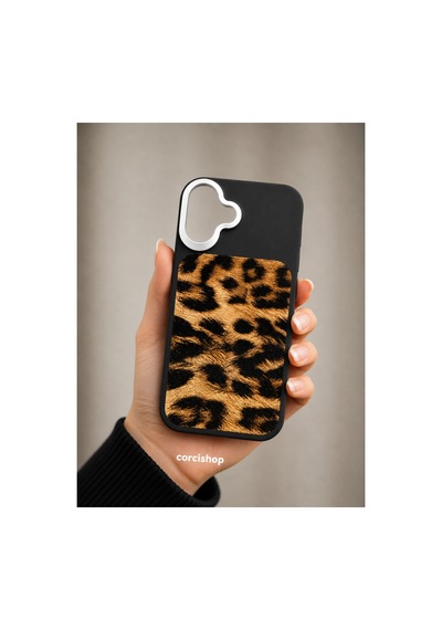 İphone 17 Uyumlu Kılıf Leopar Desenli Darbe Emici Metal Kamera Korumalı Yumuşak Silikon Kapak Kahverengi
