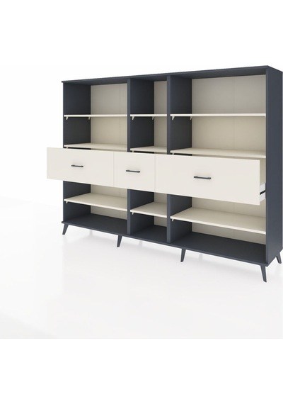 Hyperion Dolap 9 Raflı 3 Çekmeceli 220x44x163 Antrasit-aytaşı Antrasit-aytaşı Hyperion Dolap 9 Raflı 3 Çekmeceli 220x44x163 Antrasit-aytaşı Antrasit-aytaşı