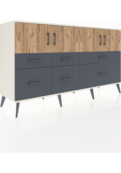 Hyperion Konsol 4 Raflı 6 Çekmeceli 4 Kapaklı 176x44x99 Aytaşı-ça Aytaşı-çam/antrasit Hyperion Konsol 4 Raflı 6 Çekmeceli 4 Kapaklı 176x44x99 Aytaşı-ça Aytaşı-çam/antrasit