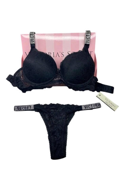 Victoria's Secret Victoria"s Secret Pusch Up Set Alt Üst Dolgulu Sütyen Ve Külot Takım 2"li Set Siyah