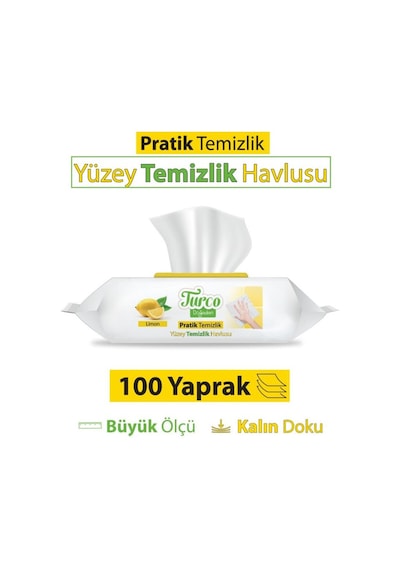 Turco Doğadan Pratik Temizlik Turco Doğadan Pratik Yüzey Temizlik Havlusu Limon 100 Yaprak Diğer