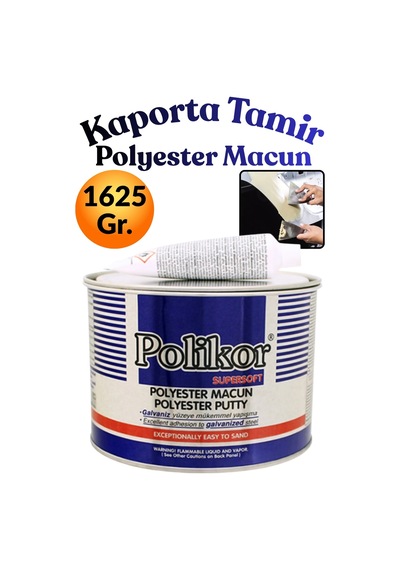 Süper Soft Polyester Macun 1625 Gr Çelik Macun Oto Araba Kaporta Tamir Dolgu Ve Yoklama Macunu Ahşap Metal Fiber Uyumlu Kolay Zımparalanan Sertleştiricili