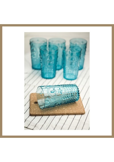 Bezos Akrilik Aquamarin 6'lı Uzun Bardak & Su Meşrubat Bardağı 750 Ml Büyük Boy & Cam Değildir 22