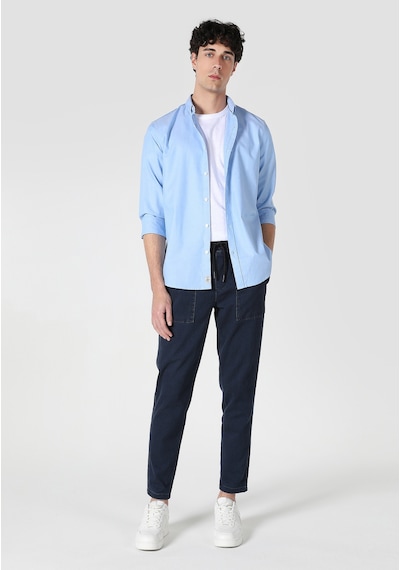Colin's Colins Slim Fit Shirt Neck Düz Erkek Mavi Uzun Kol Gömlek Cl1048576 Q1.v1 Lbl Açik Mavi