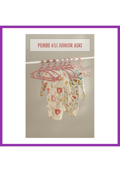 Bezos 6 Lı Bebek Askısı & Bebek Gardırop Askısı Pembe Set Bty