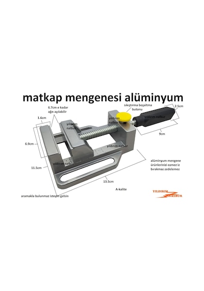 Matkap Mengenesi Alüminyum Boşaltma Düğmeli Hassas Masa Mengene