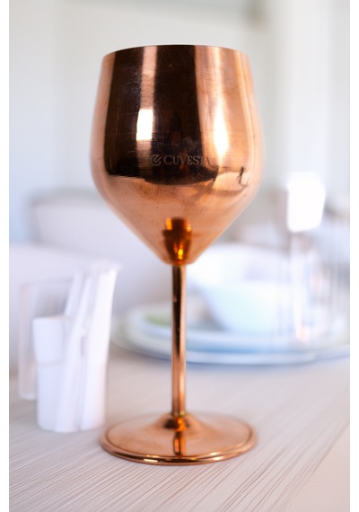 Cuvesta Şık,modern El Yapımı Bakır Kırmızı Kokteyl Bardak 20x8cm Bakır - Gold
