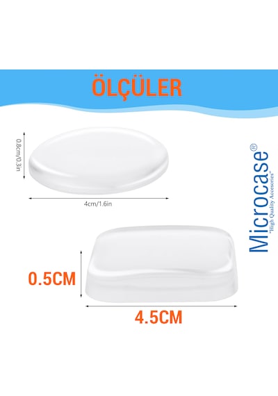 Microcase Darbe Önleyici Yapışkanlı Silikon Kapı Kolu Stoperi Tamponu Kare Tasarım - Al5005 1 Adet