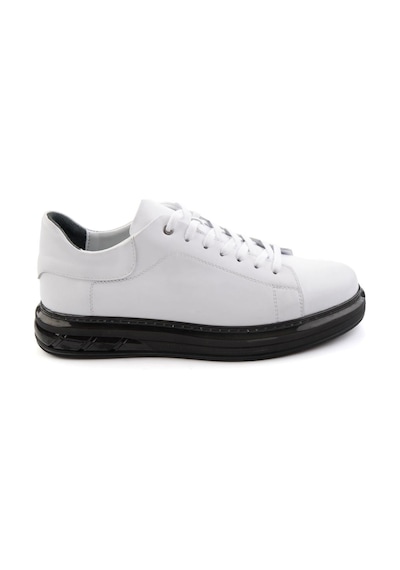 Beyaz Hakiki Deri Erkek Sneaker E01080902143 Beyaz