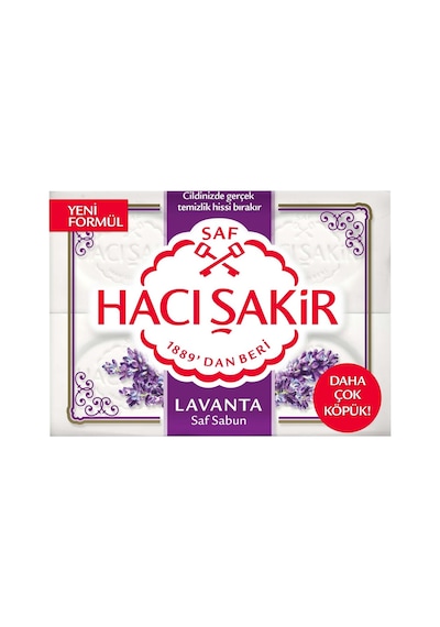 Hacı Şakir Banyo Sabunu 4 150 G Lavanta - Geleneksel Beyaz Sabun 2'li Ekonomik Paket - 2 Adet Tarı