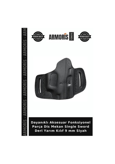 Dayanıklı Aksesuar Fonksiyonel Parça Dis Mekan Single Sword Deri Yarım Kılıf 9 Mm Siyah