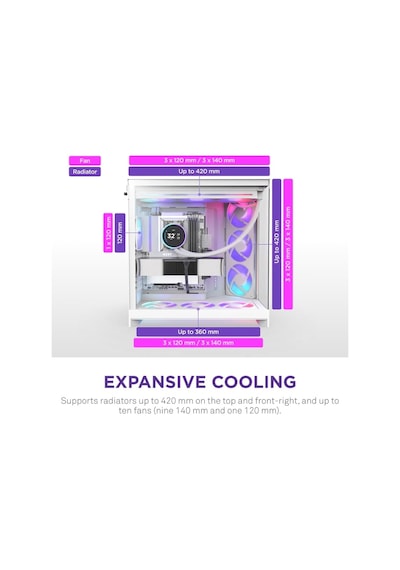 Nzxt H Series H9 Flow Rgb Cm-h92fb-r1 Siyah Atx Mid Tower Gaming Akak0nzx0064