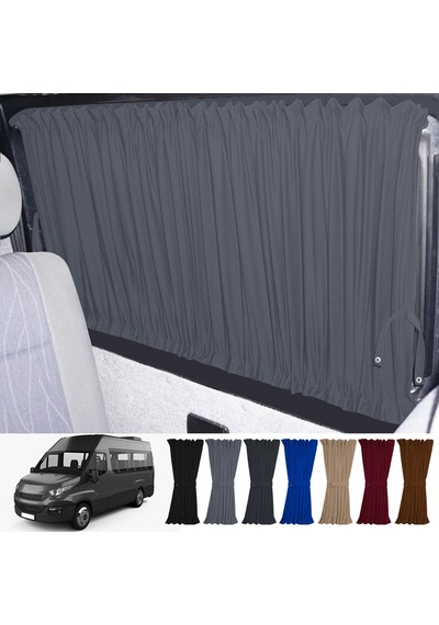 Pandami Iveco Daily 6/7 Nesil Uzun Şase 2014-2023 Uyumlu Gri Raylı Oto Perde Takımı