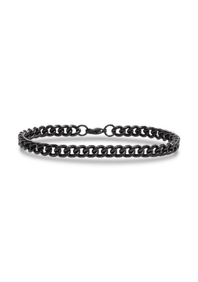 Erkek Ezme Mariner Çelik Zincir Bileklik 6mm 9265 Siyah