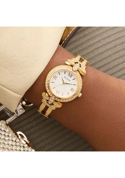 Guess Gugw0864l2 Altın Kaplama Taşlı Kadın Kol Saati Altın