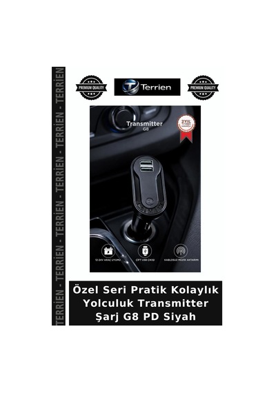 Özel Seri Pratik Kolaylık Yolculuk Transmitter Şarj G8 Pd Siyah