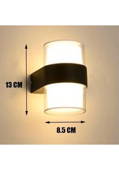 10 Watt Günışığı Ledli Dış Mekan, Bahçe, Balkon, Teras, Kamelya, Veranda Apliği, Dekoratif Led Aplik Siyah