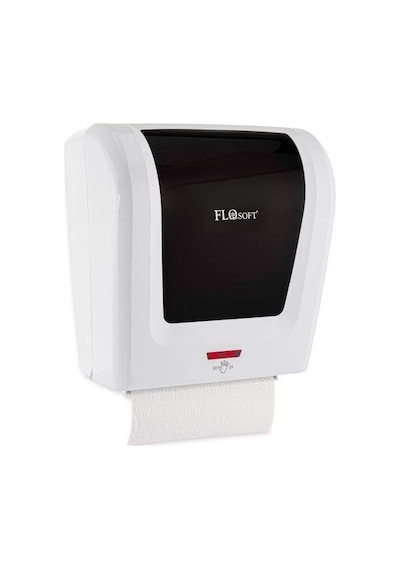 Flosoft F047 Sensörlü Fotoselli Hareketli Rulo Kağıt Havlu Dispanseri Makinesi - 21 Cm. - Beyaz