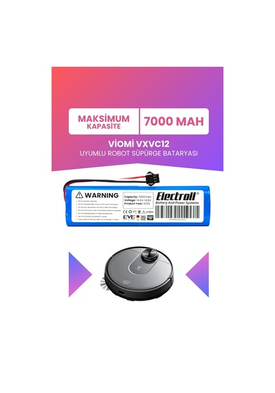 Viomi Vxvc12 Uyumlu Batarya Maksimum Kapasite 7000mah Pil Robot Süpürge Bataryası Değişimi