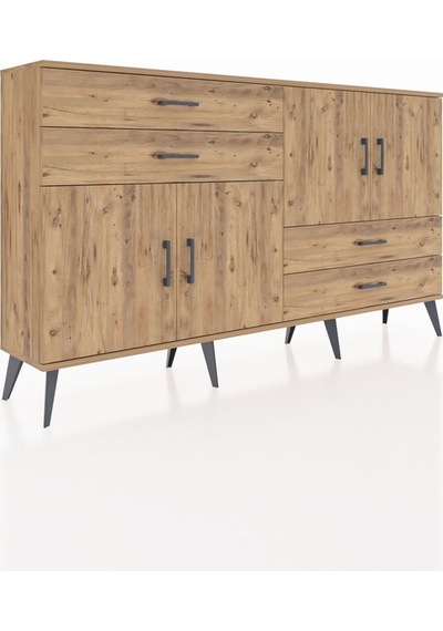 Arges Konsol 3 Raflı 4 Çekmeceli 4 Kapaklı 176x30x99 Çam-çam Çam-çam Arges Konsol 3 Raflı 4 Çekmeceli 4 Kapaklı 176x30x99 Çam-çam Çam-çam
