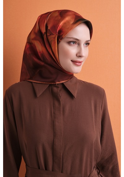 Armine Sura İpek Eşarp 2026-2027 - Sonbahar Kış-asm9603 Bordo