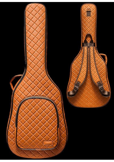 Klasik Gitar Çantası-kılıfı-kalın-gigbag-kahverengi Kapitoneli-suni Deri