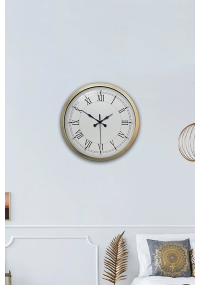 Retro Modern Roma Rakamlı 40 Cm Metal Duvar Saati Eskitme