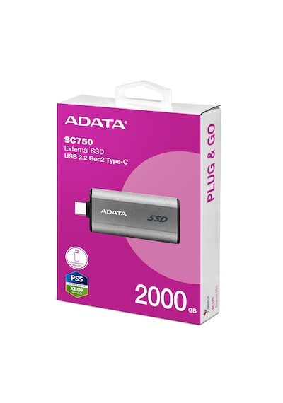 A-Data SC750-2000G-CCBK 2 TB USB 3.2 1050-1000MB/s Taşınabilir SSD Disk