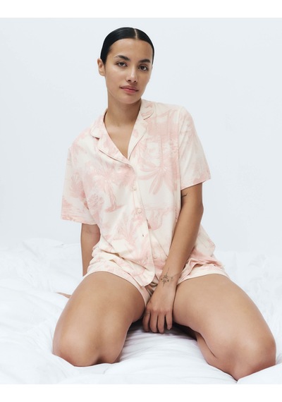 Marks & Spencer Desenli Pijama Takımı T37004643f Pembe