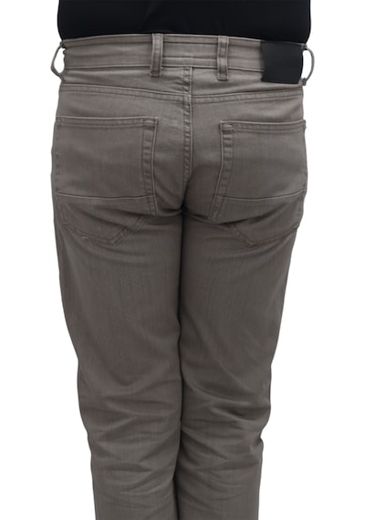 Dmc Tekstil Hacker Denim Erkek Koyu Bej Yüksek Bel Rahat Kesim Boru Paça Büyük Beden Jean Pantolon