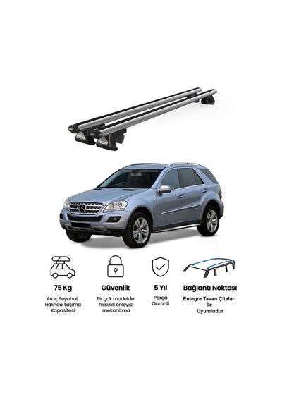 Venüs Mercedes-benz Ml W164 2005-2011 Uyumlu Gri Ara Atkı Port Bagaj Tavan Barı